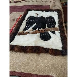 Great American Fur Co. Alpaca Fur Hanging Bald Eagle Motif Cloth Backed